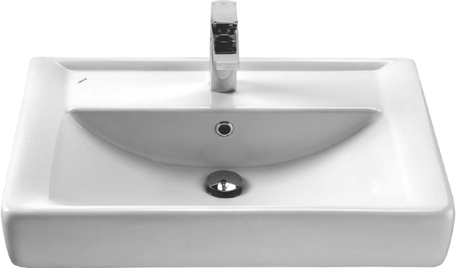 Мебельная раковина Santek Тигода 70 накладная, глянцевая белая, прямоугольная, фарфор