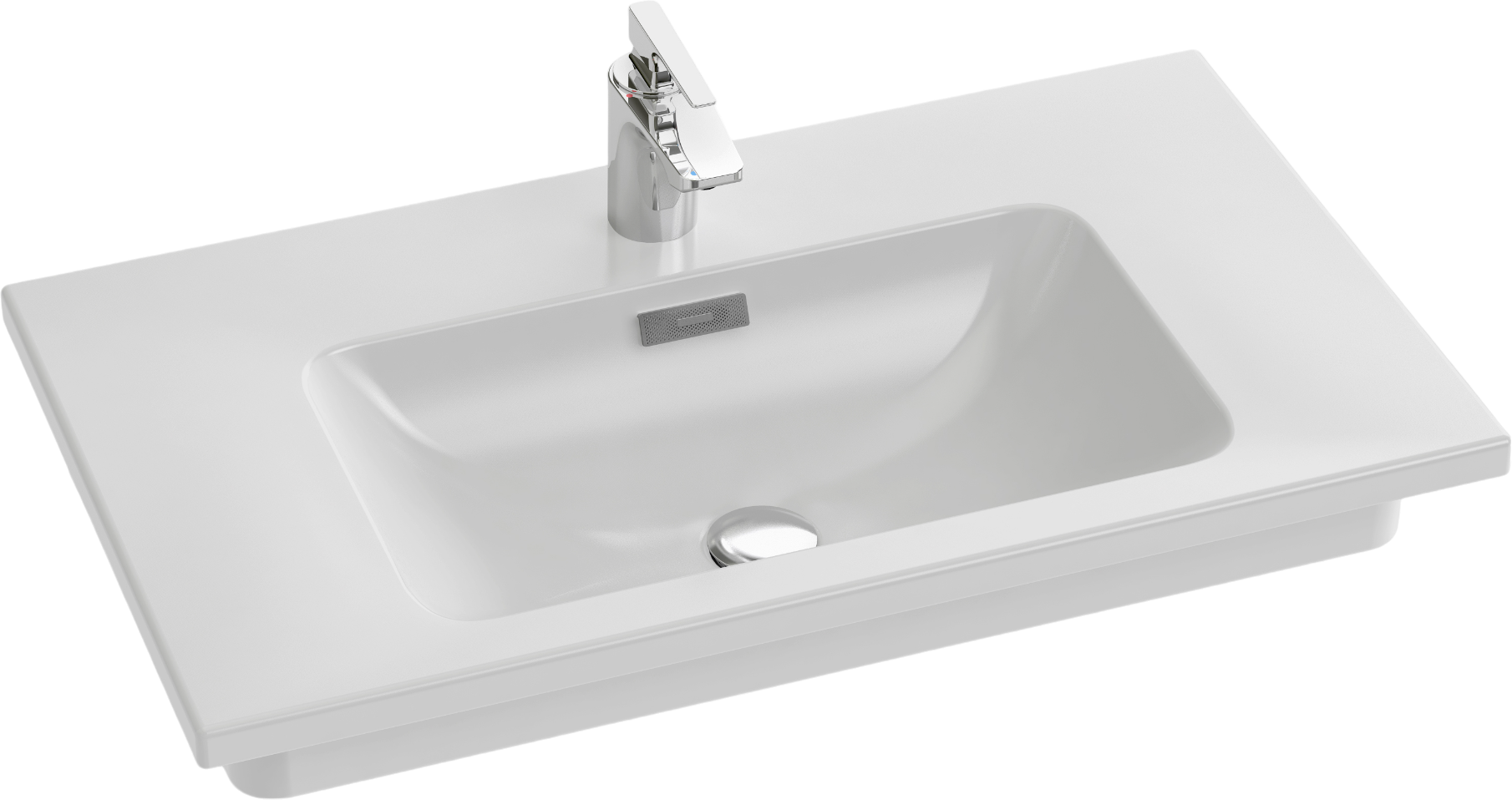 Мебельная раковина Jacob Delafon Vox EXAE112-00 81 накладная, белая, прямоугольная, фарфор