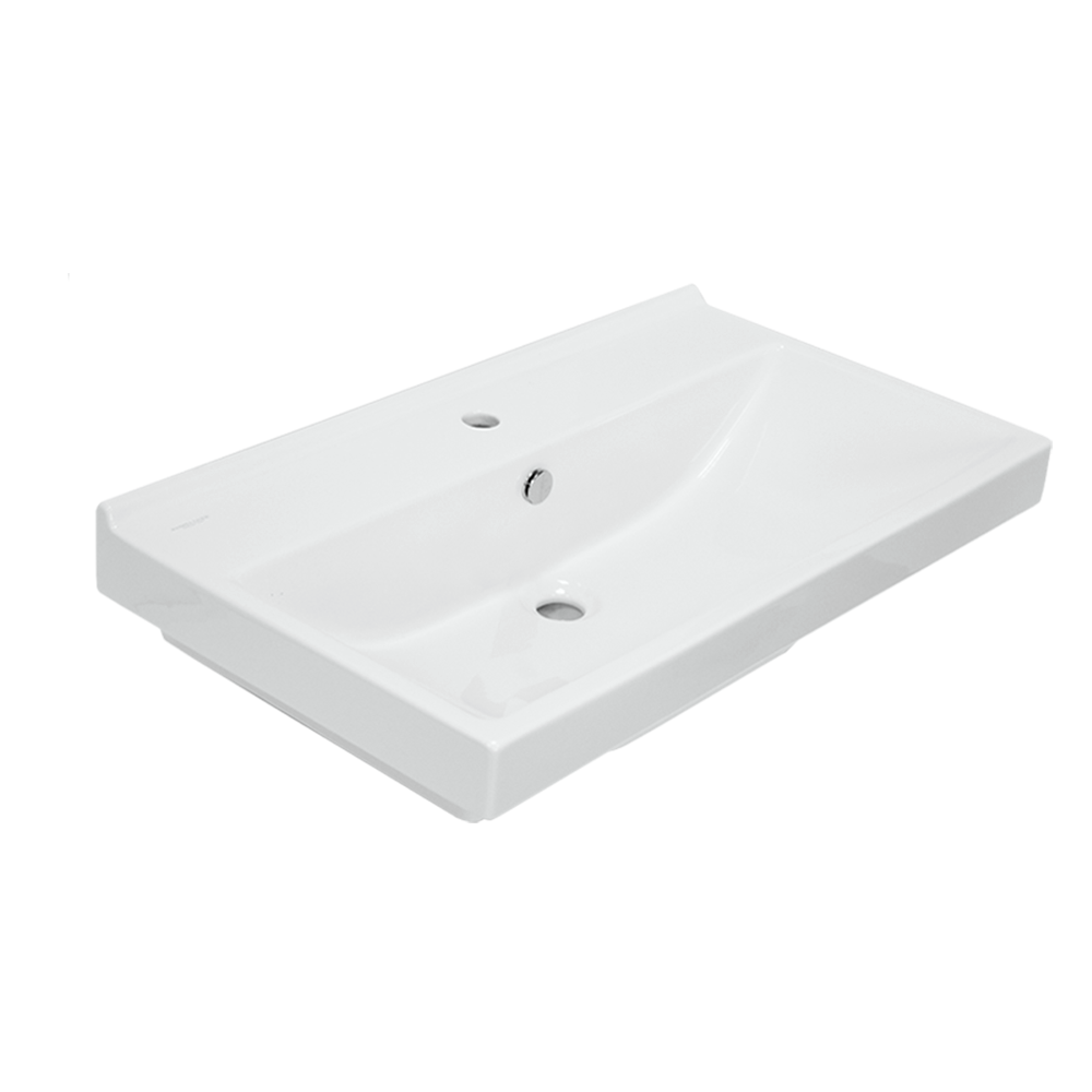 Мебельная раковина Sanita luxe Fest 80 накладная, белая, прямоугольная, фарфор