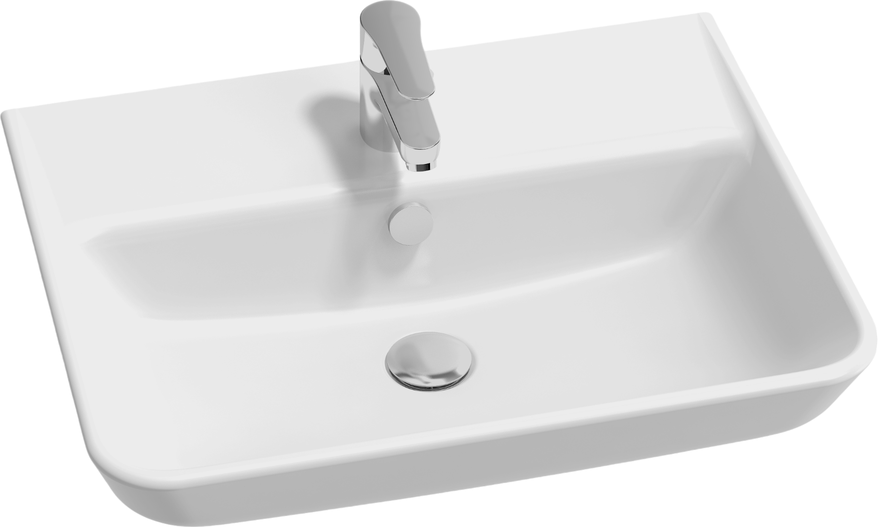 Накладная раковина Jacob Delafon Struktura 60 белая, прямоугольная, с 1 отверстием под смеситель