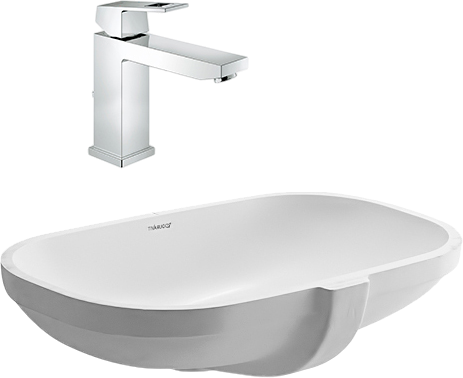 Комплект 2 в 1 Смеситель Grohe Eurocube 23445000 + Раковина Duravit D-code 0338490000
