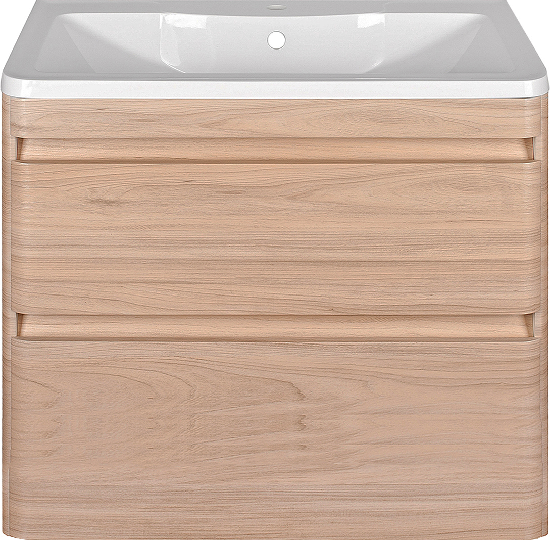 Тумба с раковиной Style Line Атлантика 80 Люкс Plus, подвесная, ясень перламутр