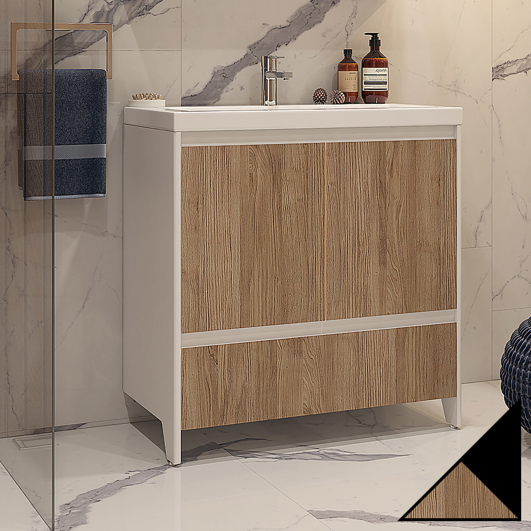 Тумба под раковину без столешницы Velvex Klaufs 80.2D.1Y черная, шатанэ, напольная