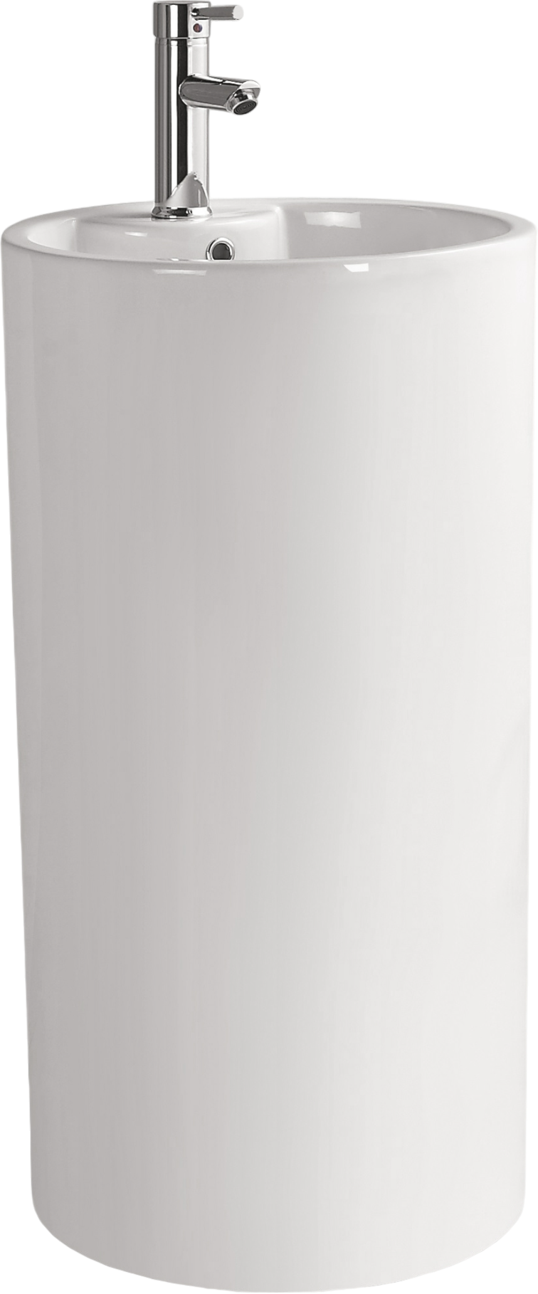 Раковина напольная SantiLine SL-4003 46 белая, круглая, моноблок, фаянс