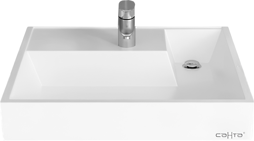 Раковина над стиральной машиной СаНта Юпитер 60х50 белая, прямоугольная, с комплектом кронштейнов