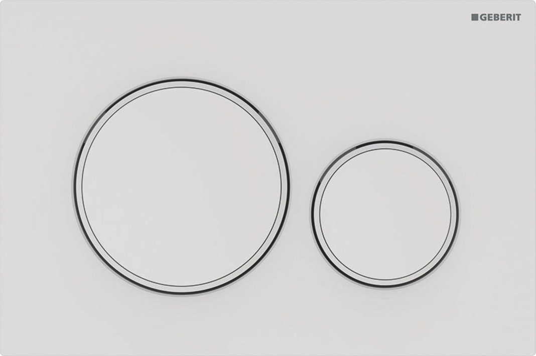 Кнопка смыва для унитаза Geberit Sigma 20 115.882.01.1 пластик, цвет белый матовый лак