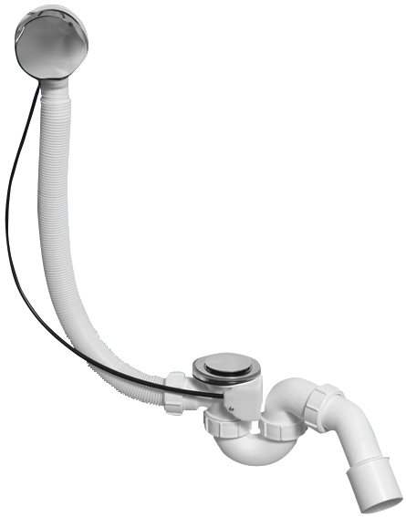 Слив-перелив для ванны McAlpine MRB2CB-PB 52 мм, полуавтомат, хром