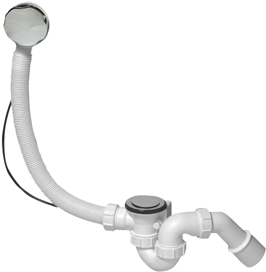 Слив-перелив для ванны McAlpine MRB2C-PB 52 мм, полуавтомат, хром