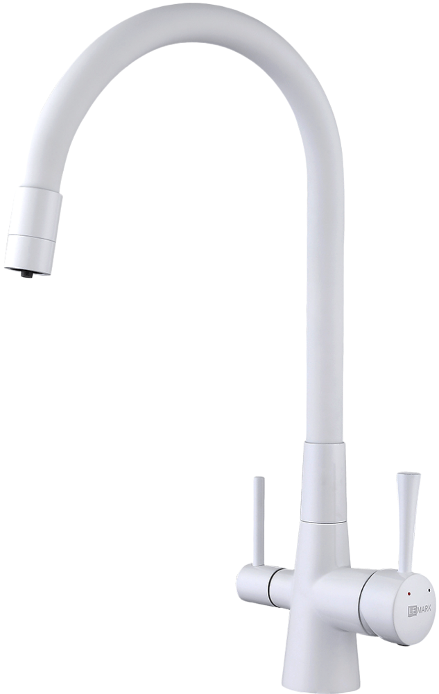 Смеситель для кухни Lemark Comfort LM3075W с гибким изливом, белый