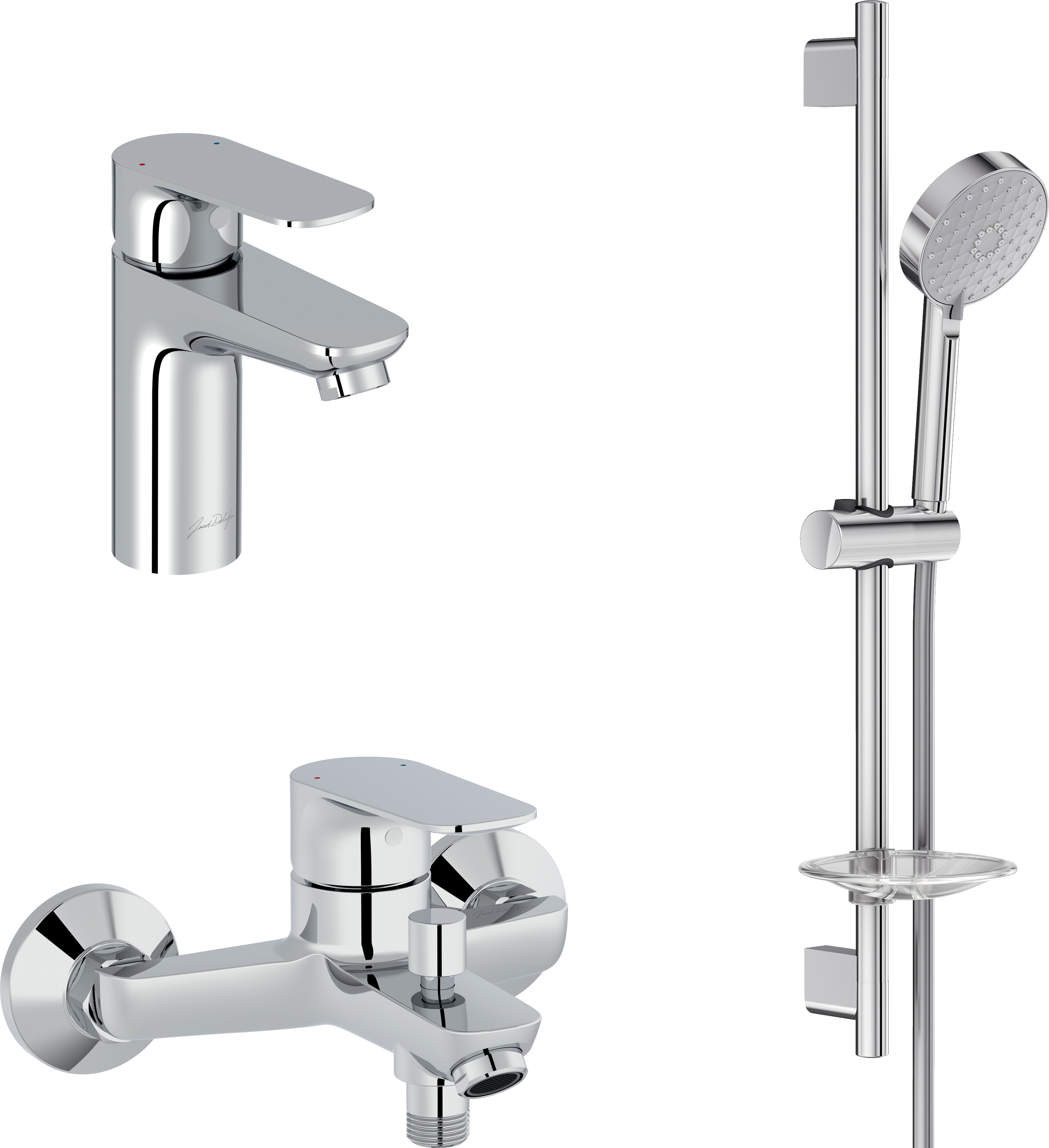 Комплект для ванной Jacob Delafon Oscar E29842-CP + E29844-CP + E99898RU-CP