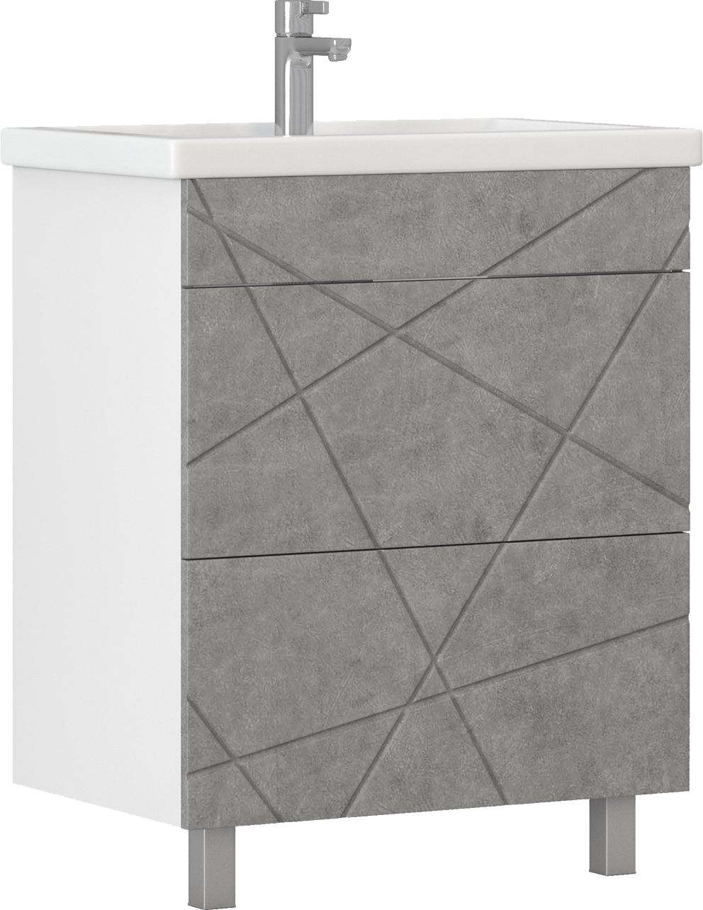 Тумба под раковину без столешницы Vigo Geometry 60 бетон, под раковину Cersanit Como