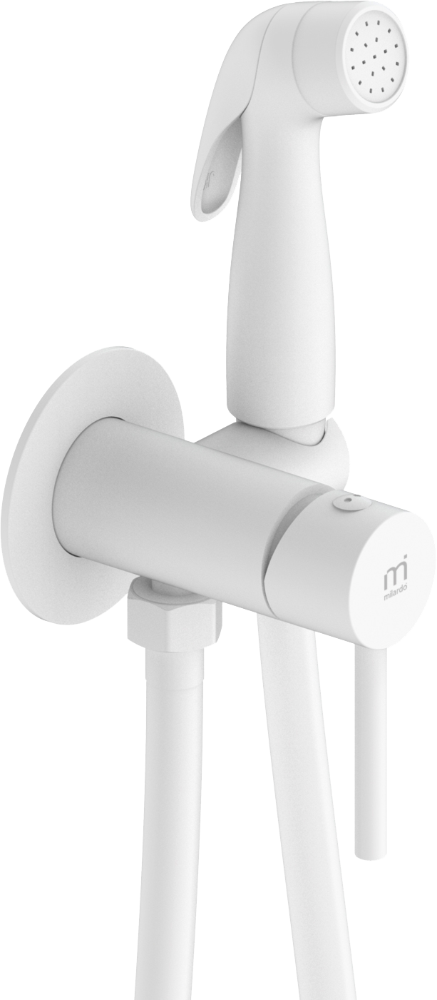 Гигиенический душ Milardo Tidy 001WTR0M08 со смесителем, С ВНУТРЕННЕЙ ЧАСТЬЮ, белый