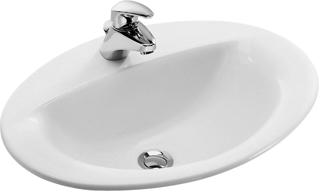Раковина встраиваемая сверху Jacob Delafon Patio E4155-00 56 белая, овальная