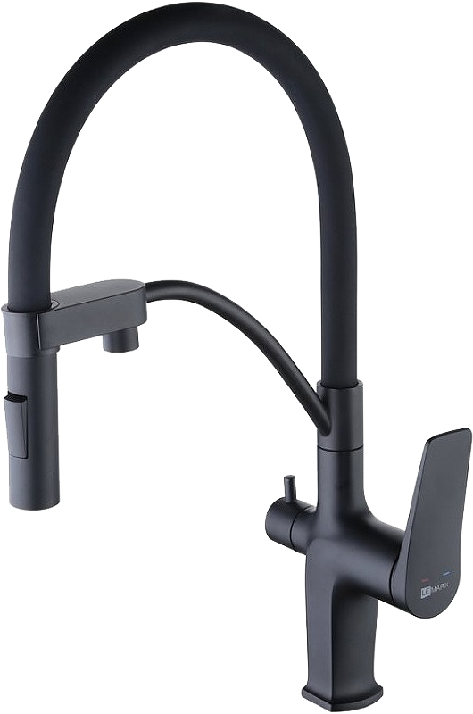 Смеситель для кухни Lemark Bronx LM3761BL черный, с гибким изливом