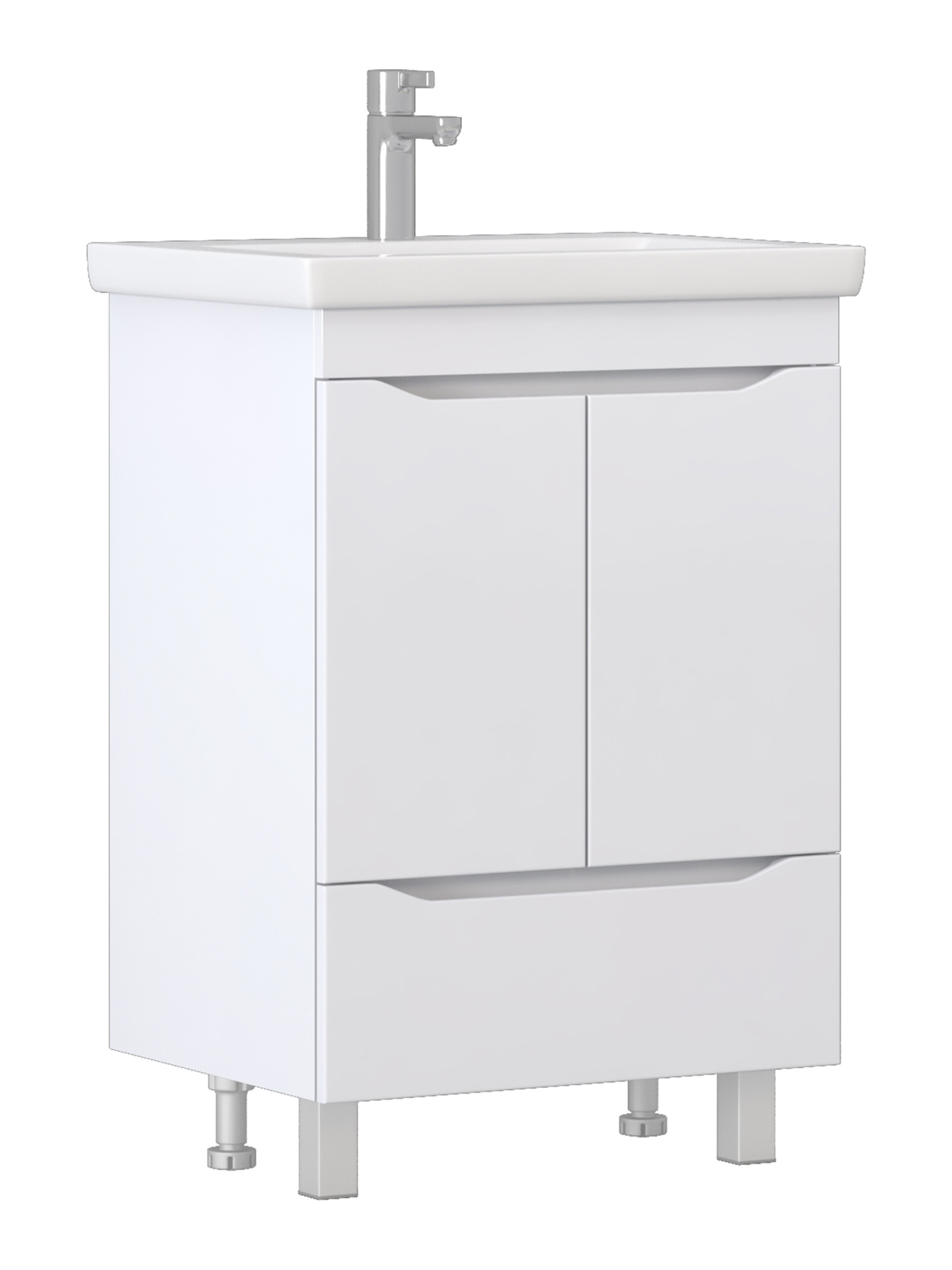 Тумба под раковину без столешницы Vigo Grani 60 напольная, 2 дверцы, 1 ящик, белая