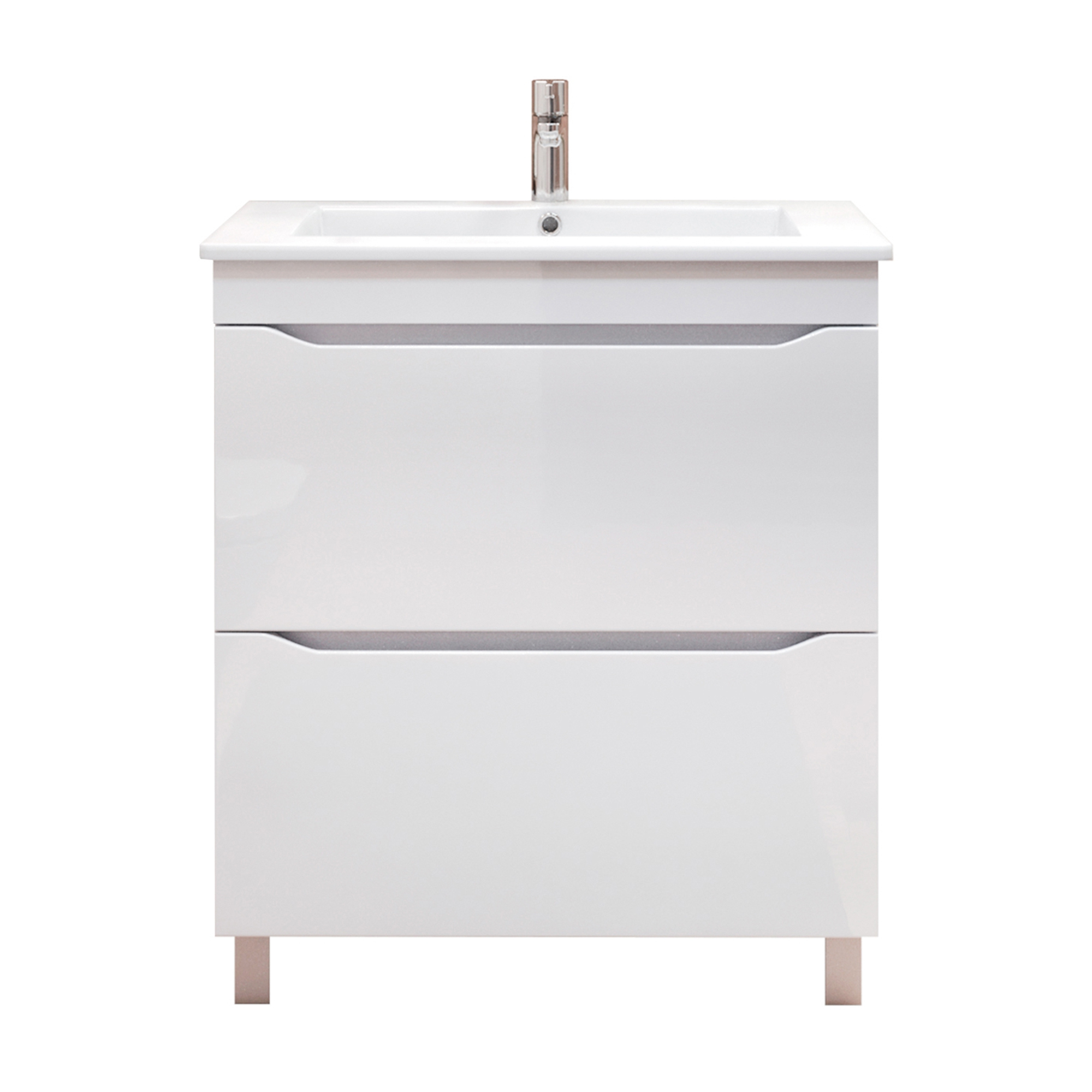 Тумба под раковину без столешницы Vigo Grani 75 напольная, 2 ящика, белая