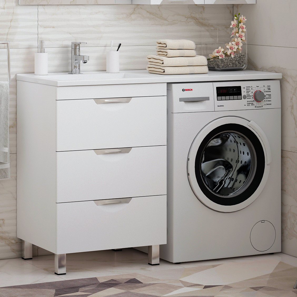 Тумба под раковину без столешницы Corozo Алиот 120 под стиральную машину