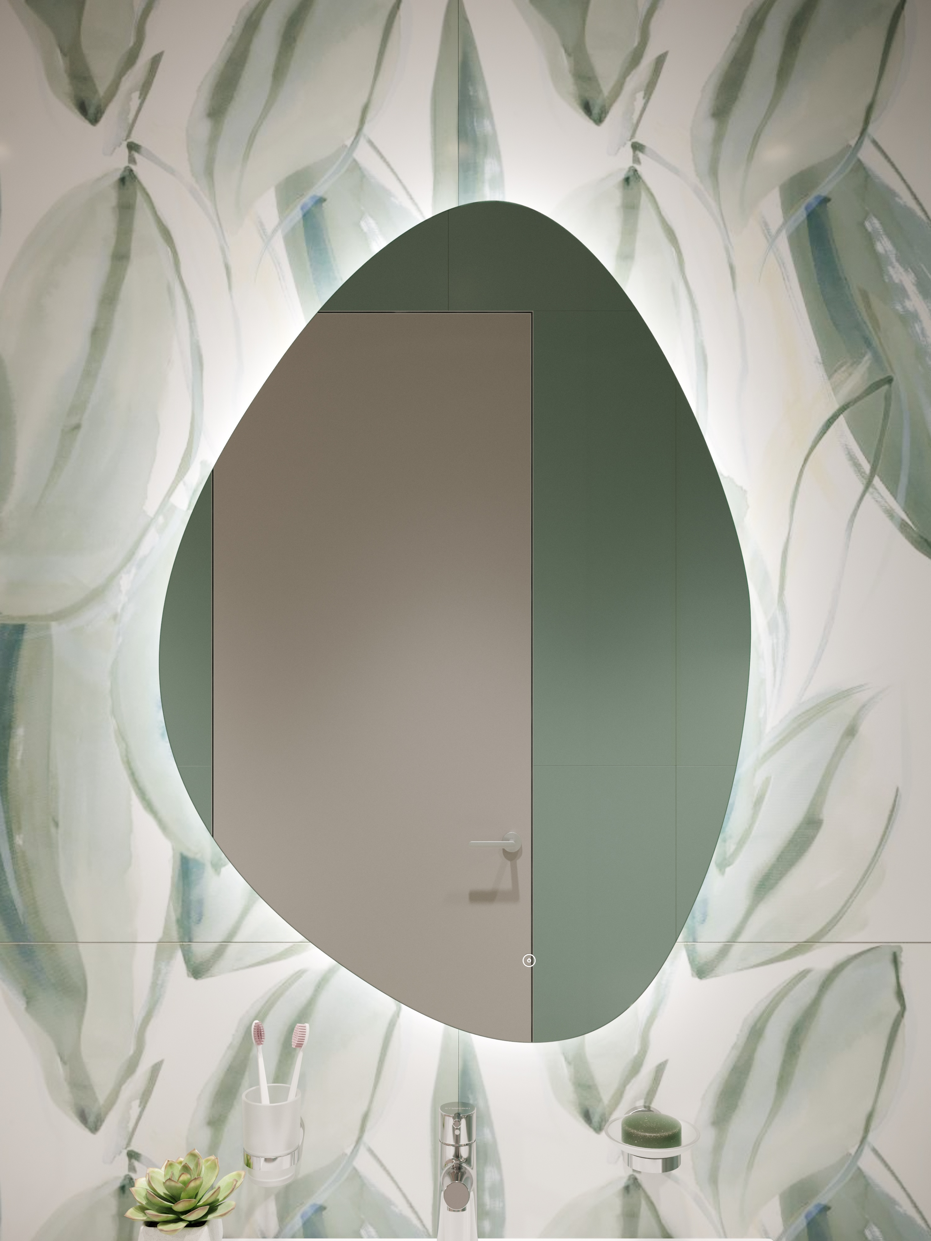 Зеркало DIWO Валдай 70 с подсветкой светодиодной, сенсорный выключатель, настенное