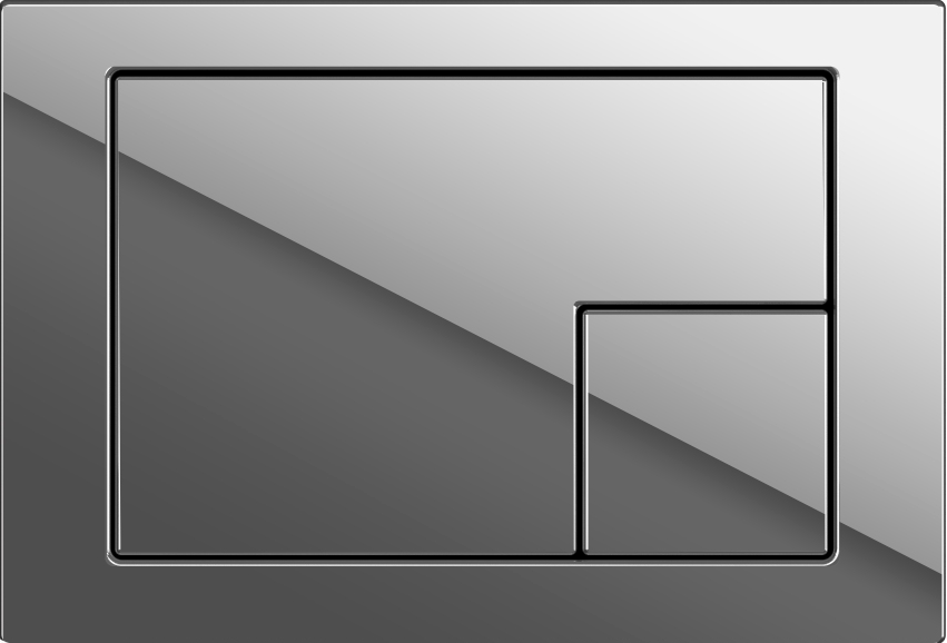 Кнопка смыва для унитаза Cersanit Угол (Corner) 64108 пластик, цвет глянцевый хром