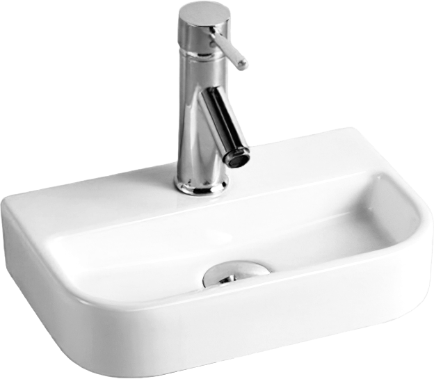 Раковина маленькая в туалет Weltwasser WW Aisbach 5075 38 глянцевая белая, фаянс