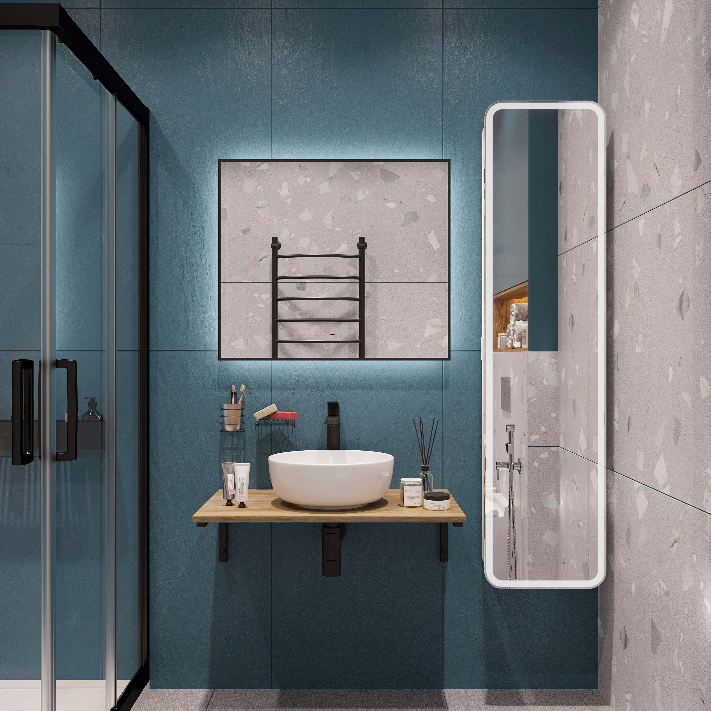 Мебель для ванной комнаты DIWO Элиста 80 светлое дерево, с раковиной Moduo 40 RING