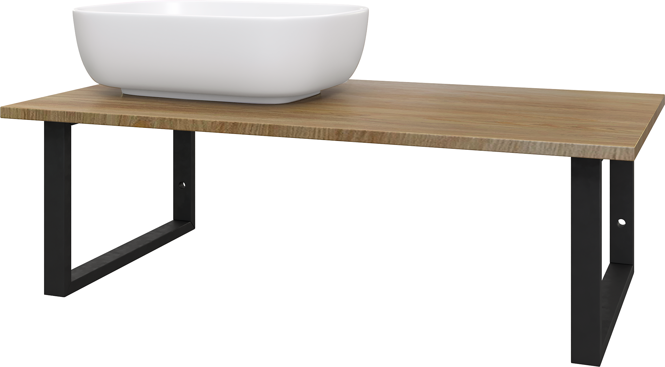 Столешница с раковиной DIWO Элиста 100 светлое дерево, с раковиной Moduo 50 Square