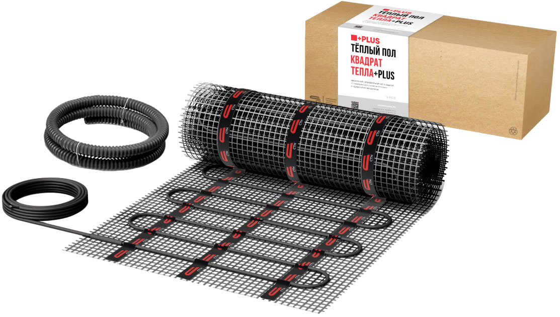 Теплый пол СТН Квадрат тепла КМ PLUS 200 Вт/м2 под плитку, в стяжку, 200 Вт, 1 м2