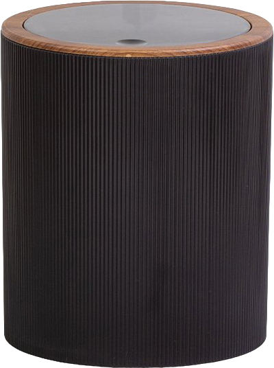 Мусорное ведро Fixsen Black Boom FX-411-6 5 л, черное, рисунок, светлое дерево