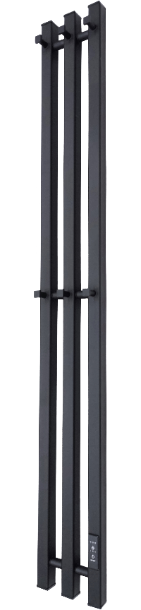 Полотенцесушитель электрический Маргроид Inaro Inaro-12012-1081-9005R 120x15 см, подключение справа, скрытое подключение справа, матовый черный, лесенка, из стали