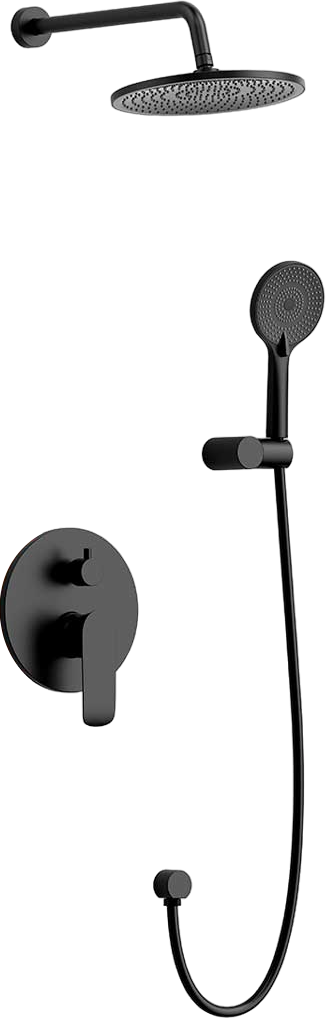 Душевой комплект Vincea Esse VSFW-1E1MB С ВНУТРЕННЕЙ ЧАСТЬЮ, черный матовый