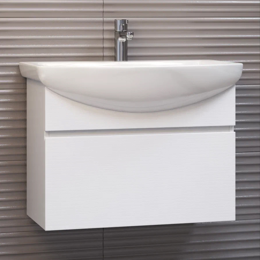 Тумба с раковиной Vigo Wing 60 белая матовая, 1 ящик