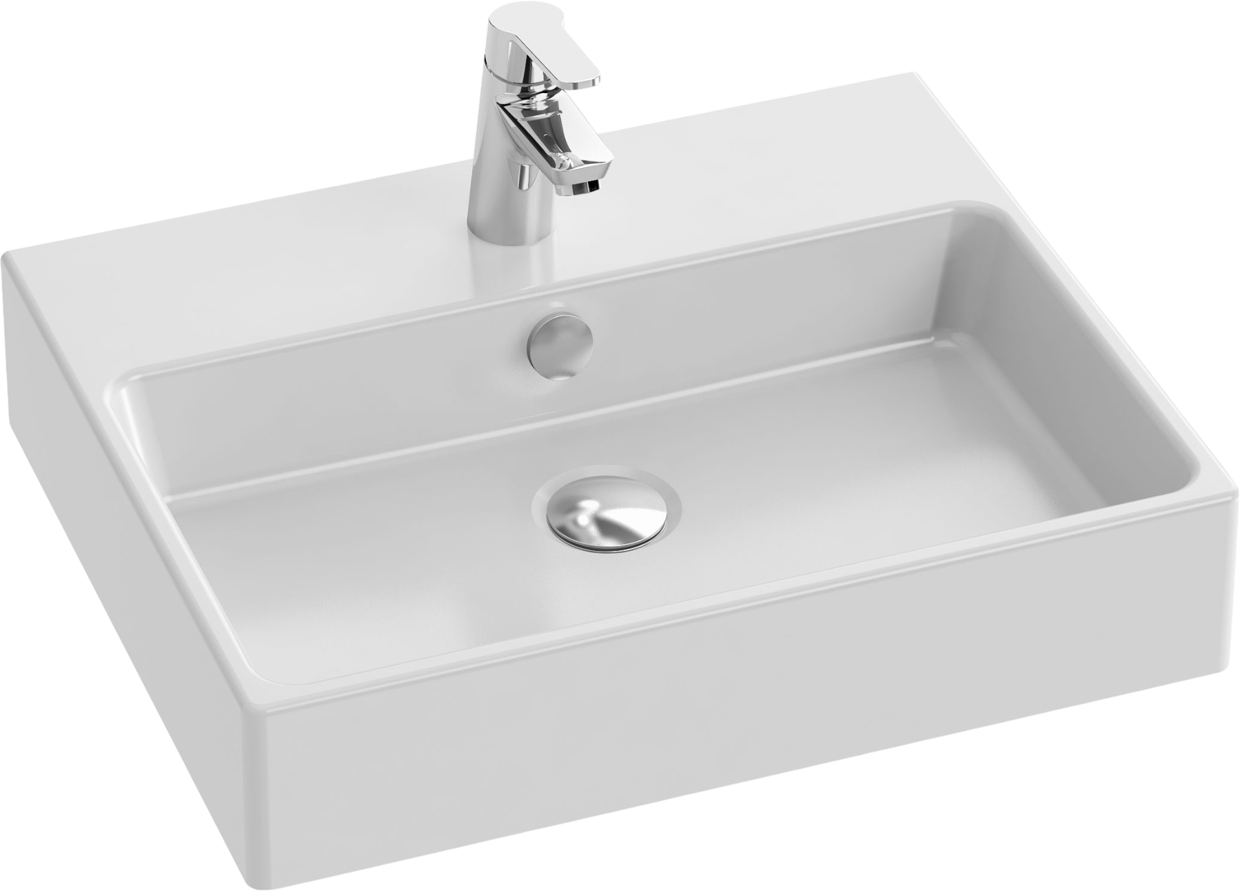 Накладная раковина Jacob Delafon Sully 50 белая, прямоугольная, фаянс, с 1 отверстием под смеситель