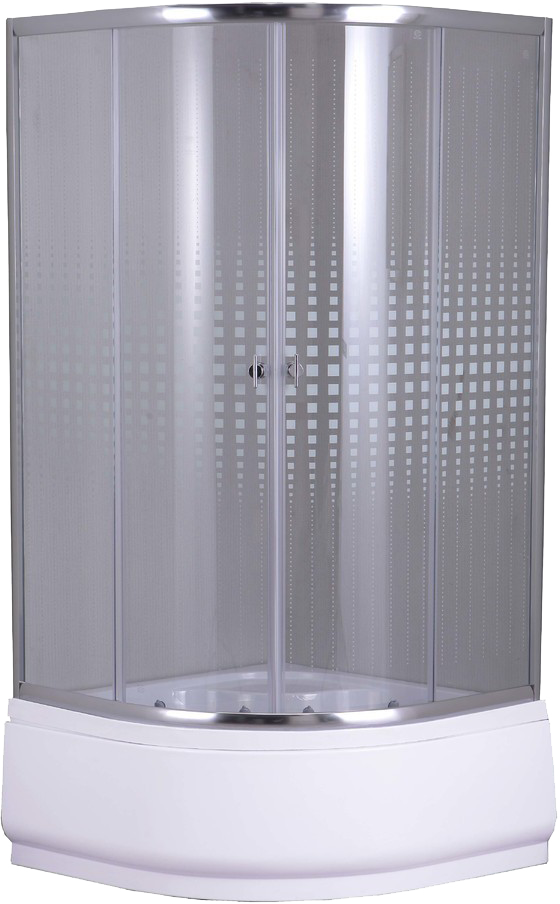 Душевой уголок Parly 9098 90x90, с поддоном, профиль хром, стекло прозрачное с узором