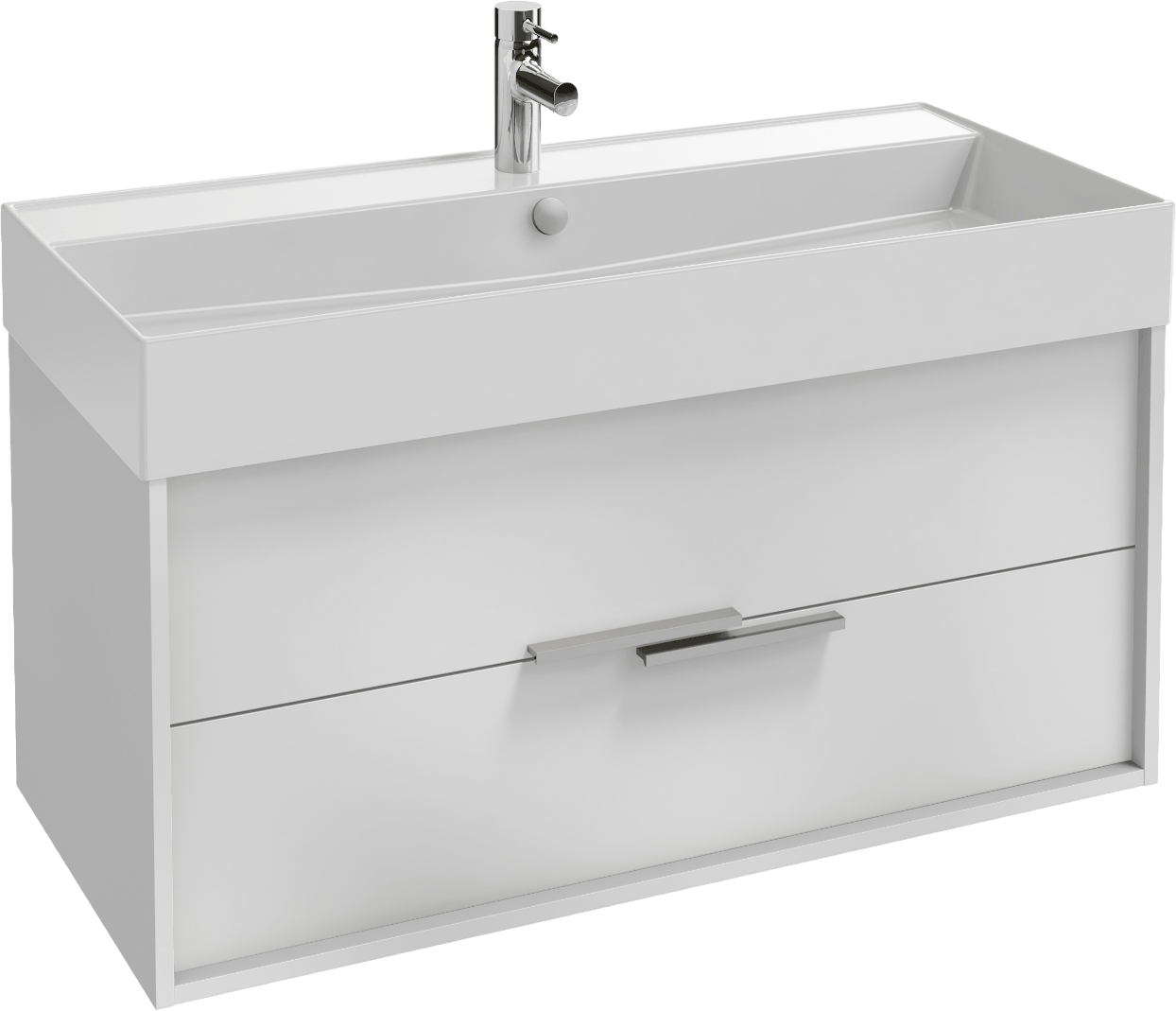 Тумба с раковиной Jacob Delafon Vivienne 100 белая блестящая, раковина белая