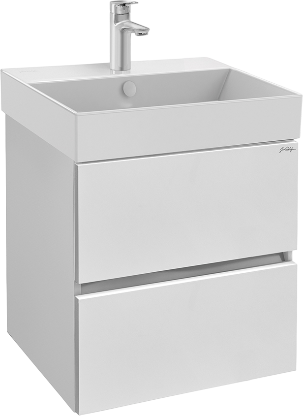 Тумба с раковиной Jacob Delafon Tolbiac 50 белая блестящая, раковина белая