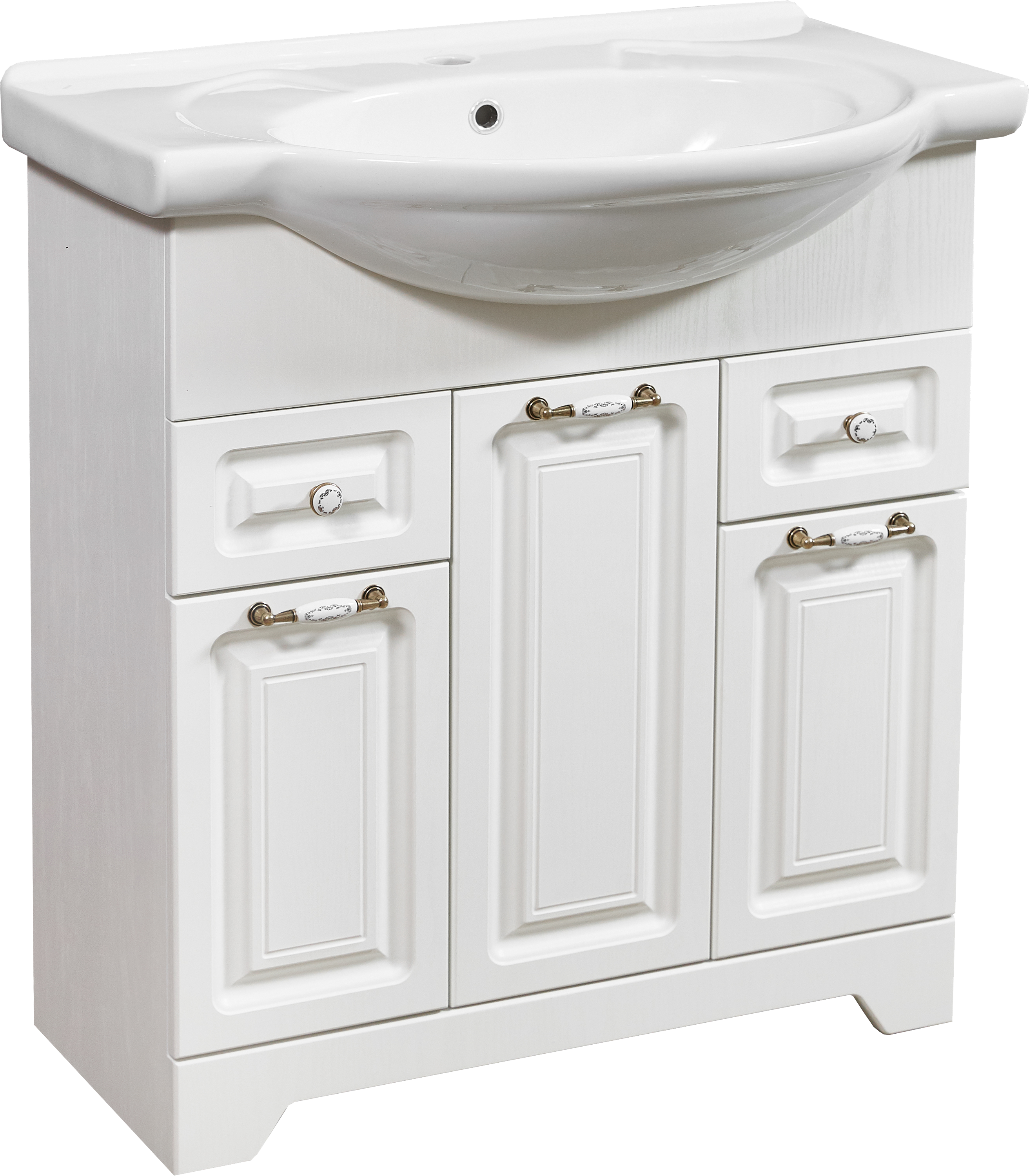 Тумба с раковиной Stella Polar Кармела 75 ольха белая