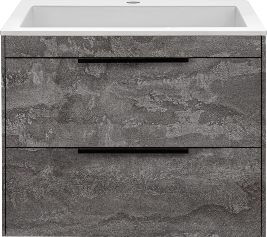 Тумба под раковину без столешницы Vincea Chiara 2D 60, подвесная, 2 ящика, камень