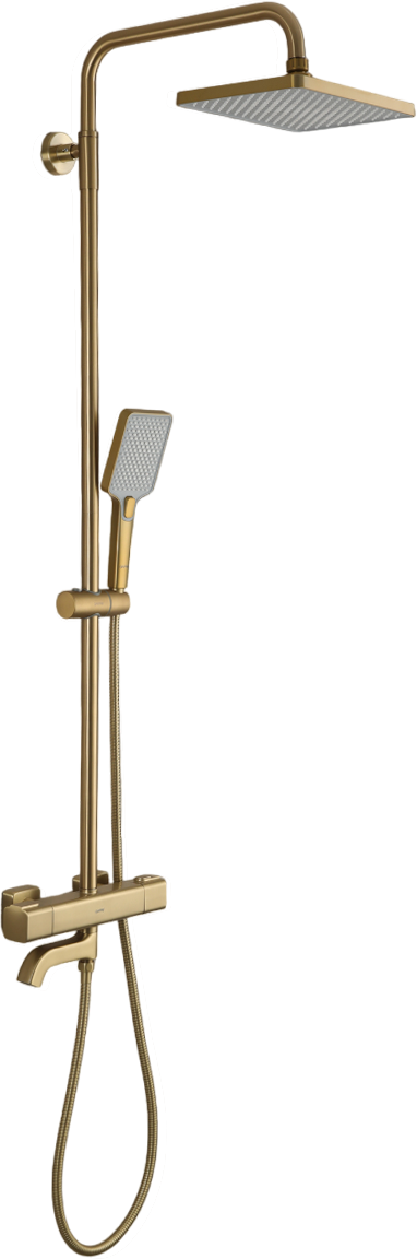 Душевая стойка Gappo G91 G2491-3 с термостатом, золотой сатин