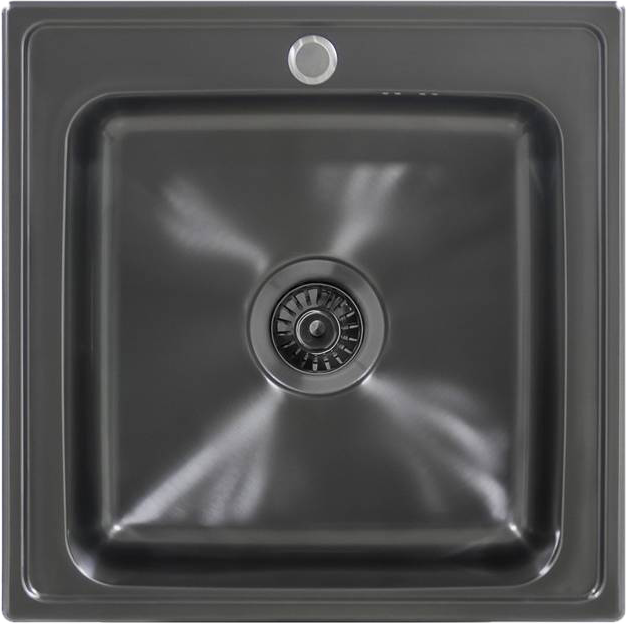 Мойка кухонная Seaman Eco Wien SWT-5050-GL.A 50x50, светлая оружейная сталь, встраиваемая сверху, нержавеющая сталь