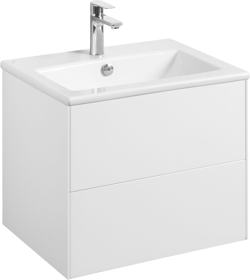 Тумба с раковиной AQUATON Сохо 60 подвесная, белая глянцевая