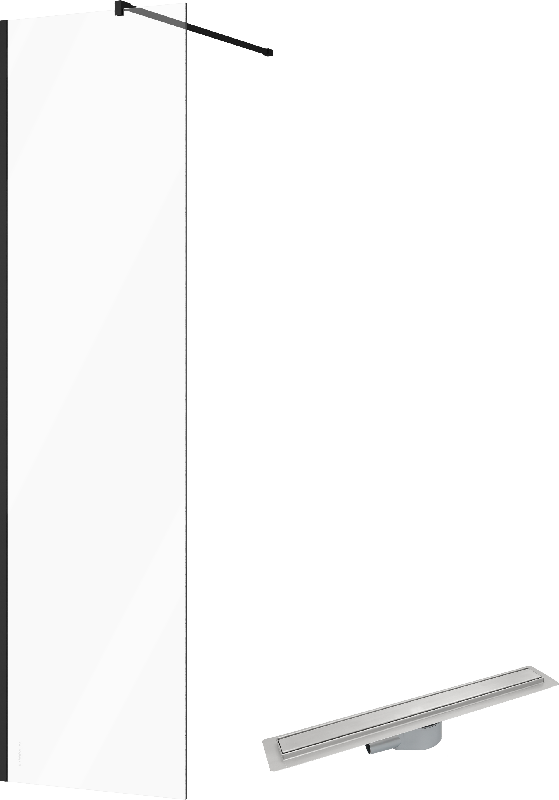 Душевая перегородка STWORKI Берген + Душевой лоток CK DRAIN AQPP01-70