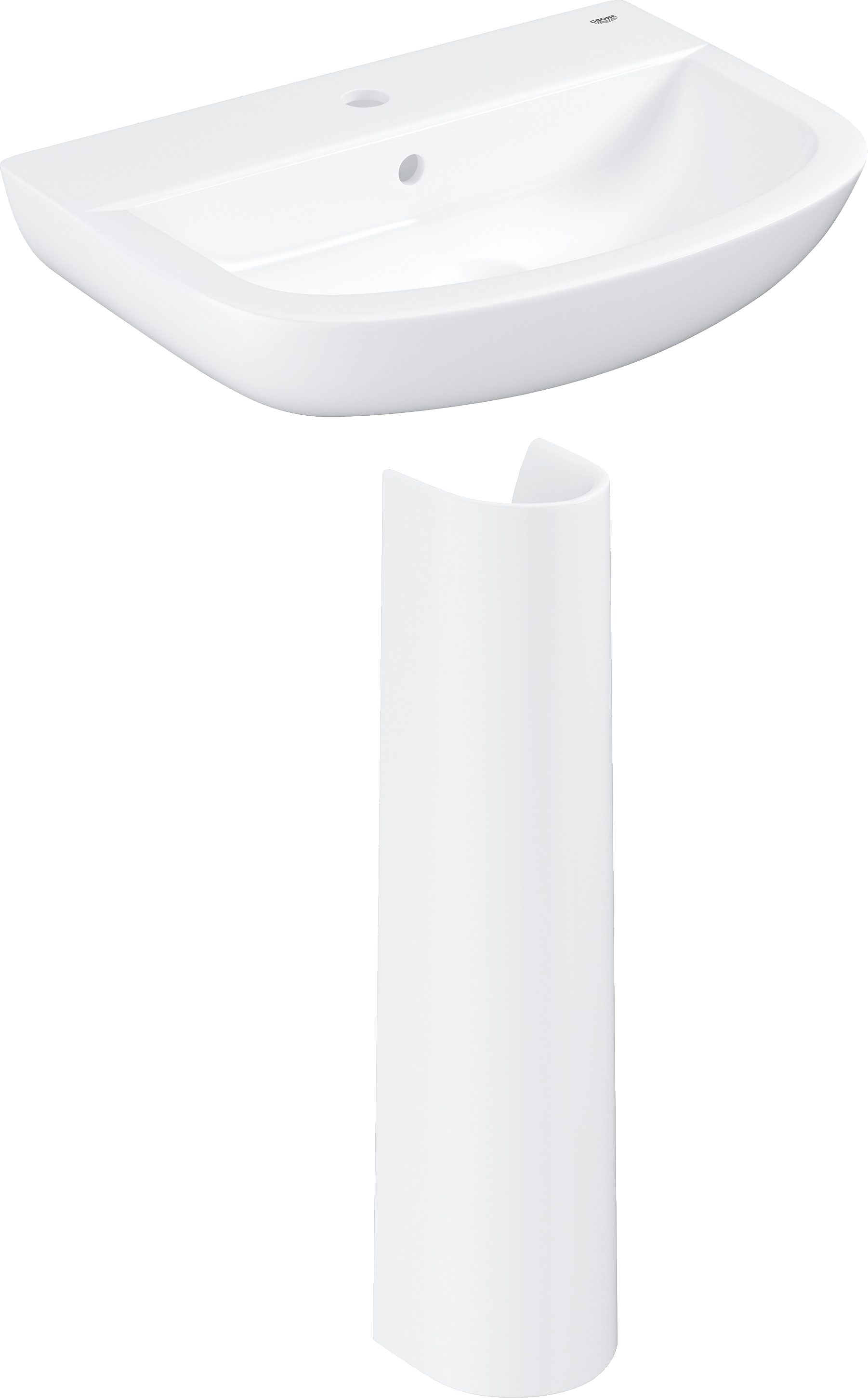 Раковина Grohe Bau Ceramic 39440000 55 альпин-белый, с пьедесталом
