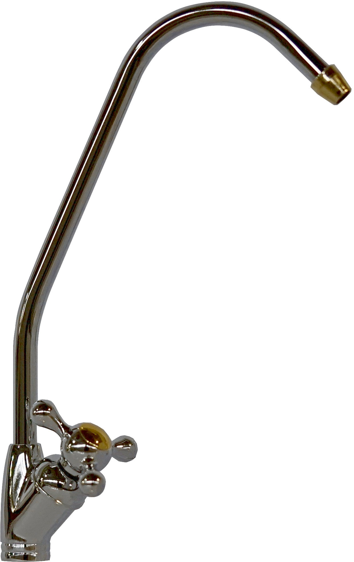 Кран АКВАПРО 413 для фильтра, хром, золото