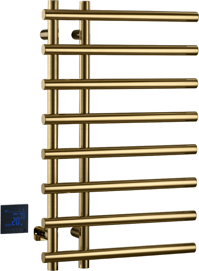 Полотенцесушитель электрический Boheme Venturo 722-MG 80x50 см, скрытое подключение слева, matt gold, лесенка, из стали