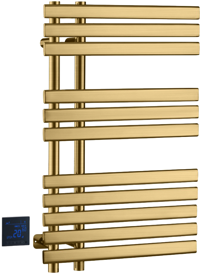 Полотенцесушитель электрический Boheme Venturo 723-MG 80x50 см, скрытое подключение слева, matt gold, лесенка, из стали