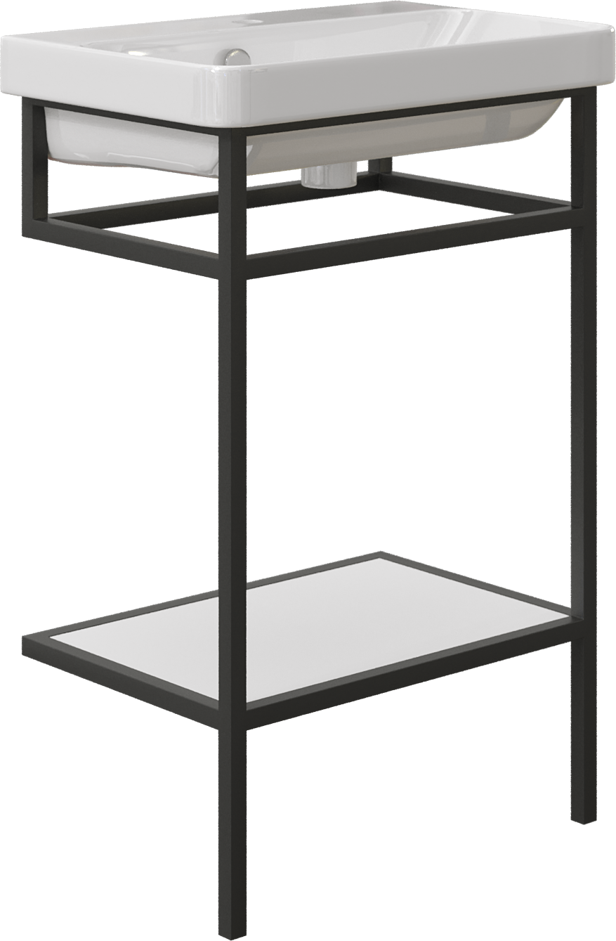 Консоль с раковиной STWORKI Эстфолл 55, черный муар 11055-KL