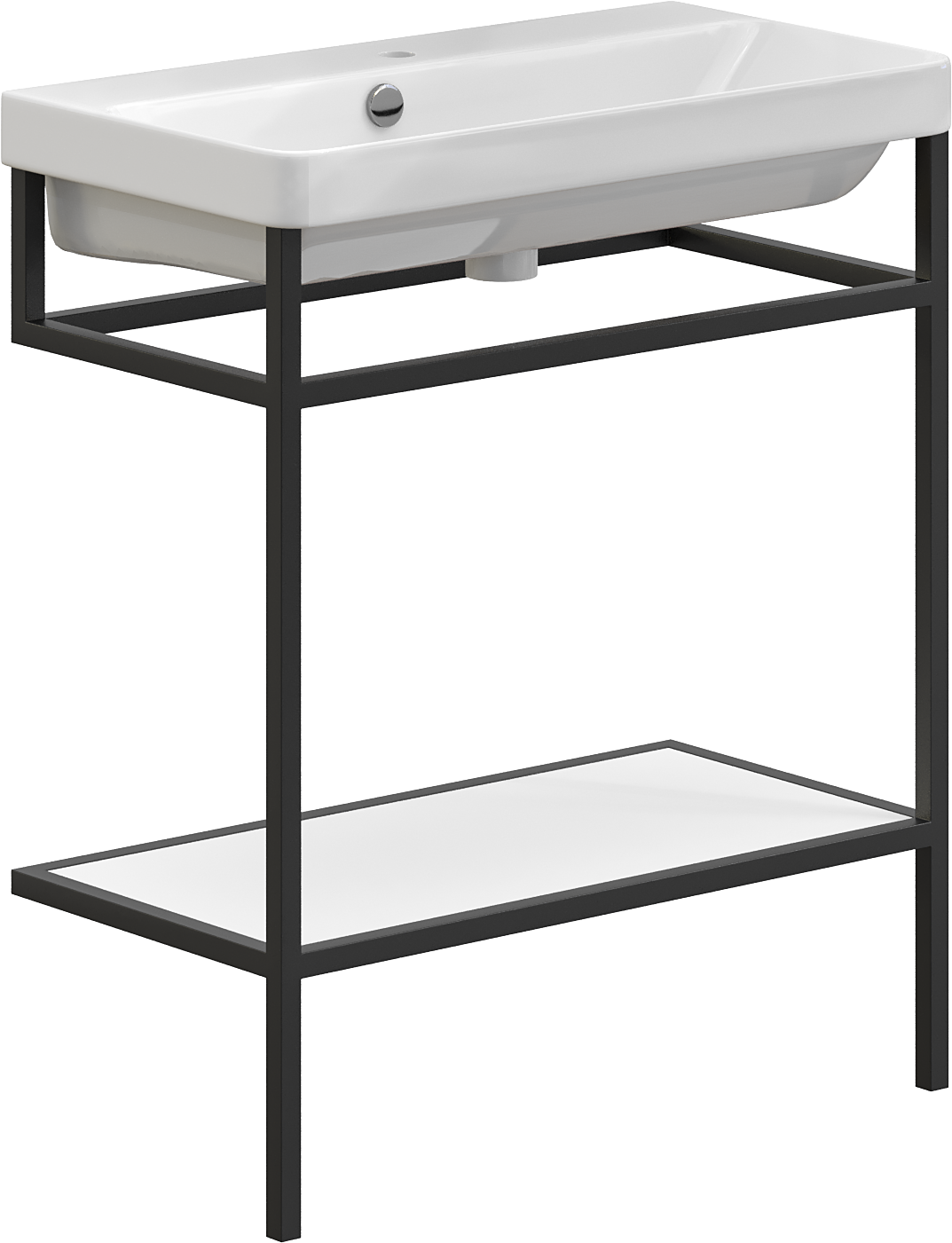 Консоль с раковиной STWORKI Эстфолл 70, черный муар 11070-KL