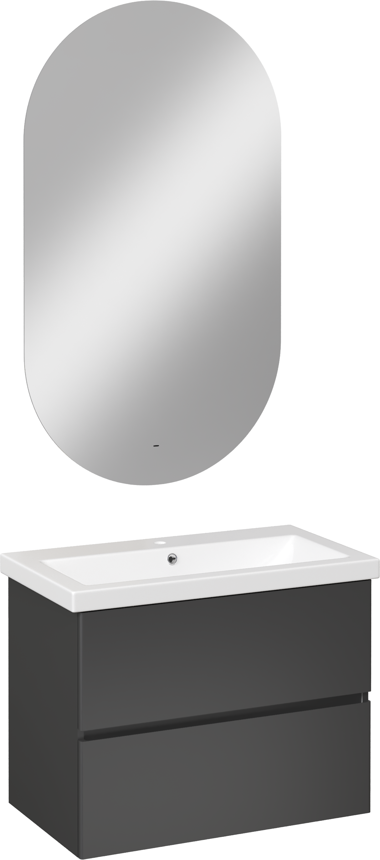 Мебель для ванной комнаты STWORKI Колдинг 80 антрацит, с раковиной Como 80