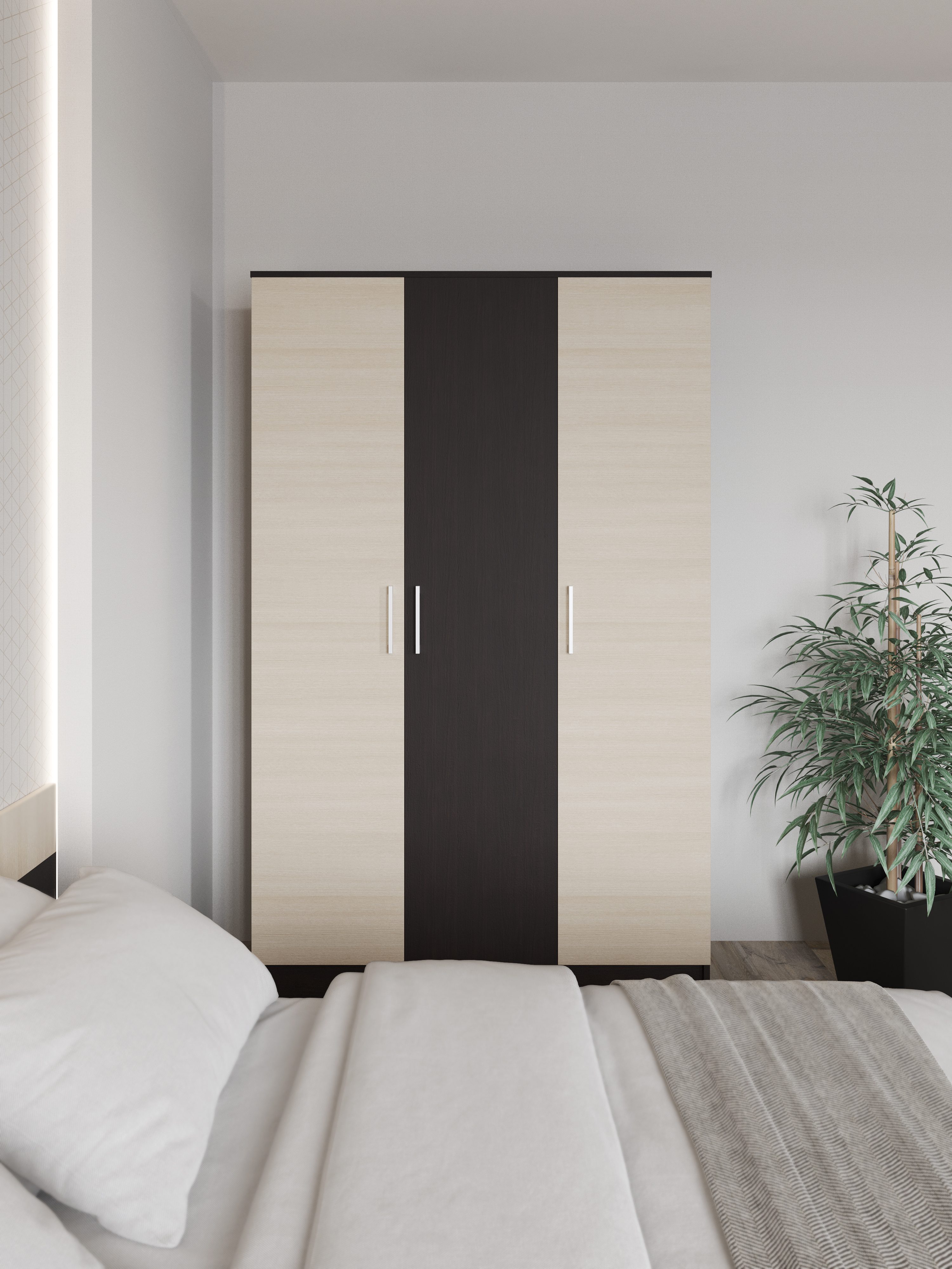 Шкаф для одежды DIWO Коломна трехдверный, венге, дуб молочный