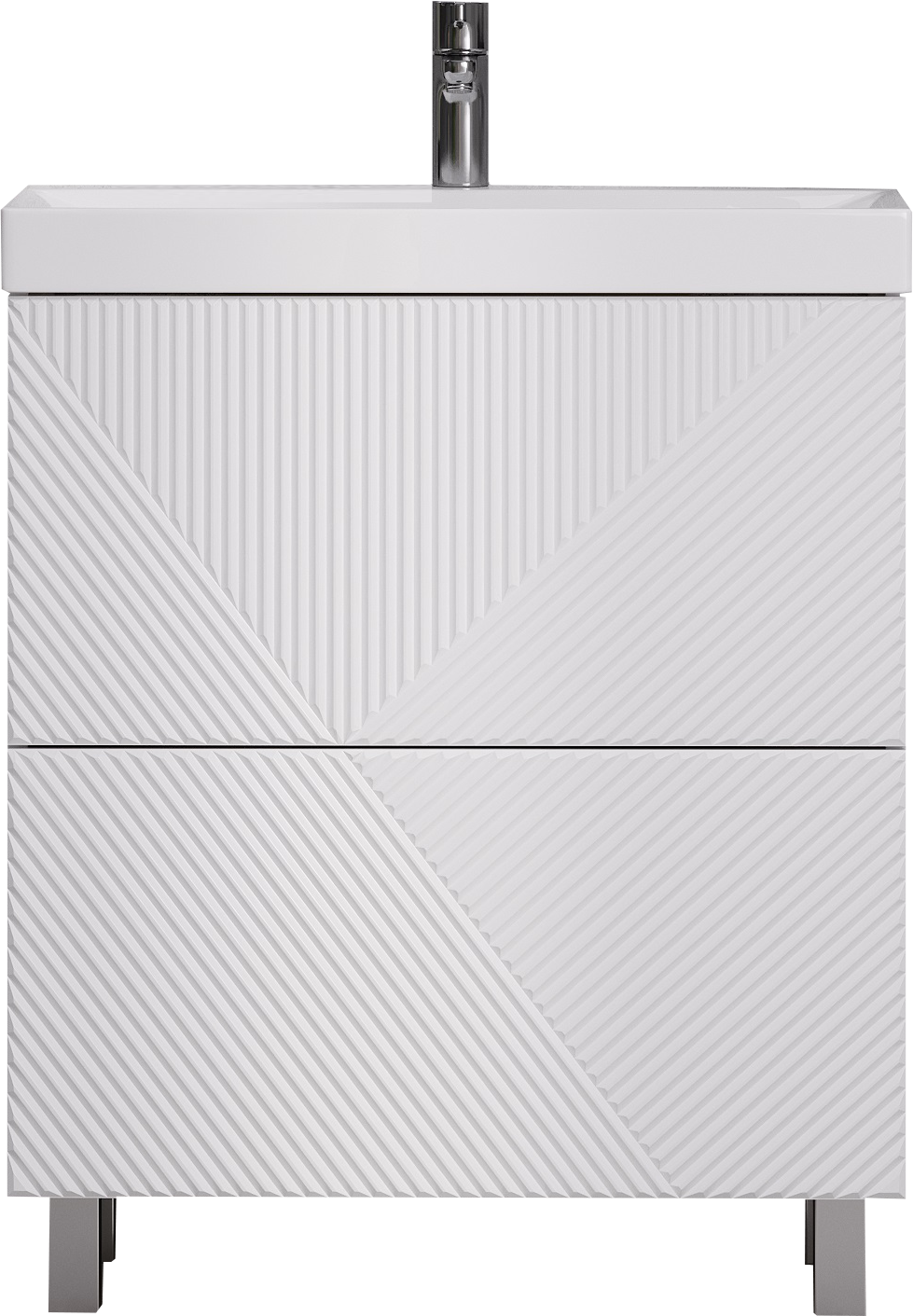 Тумба под раковину без столешницы Velvex Edge 70.2Y напольная, белая